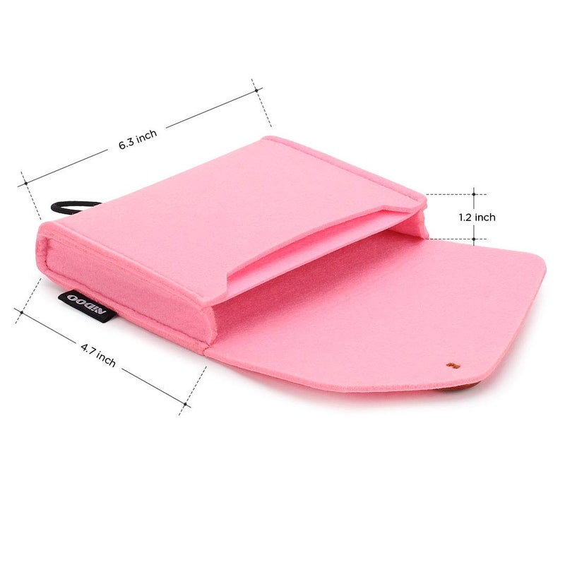 NIDOO Portable Felt Storage Bag, Electronics Accessories Protective Case Pouch for MacBook Power Adapter, Mouse, Cellphone, Cables, SSD, HDD, Power Bank, Portable External Hard Drive, Pink - Image 3